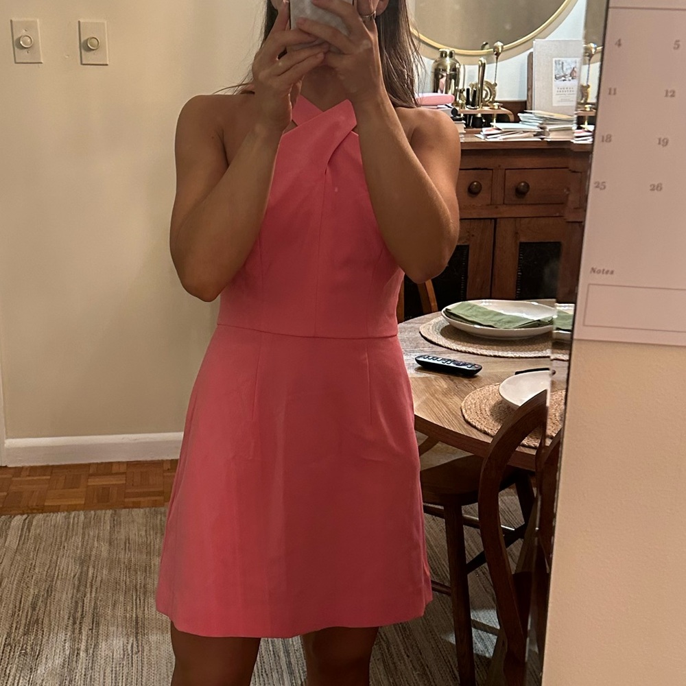 French Connection White Mini Dress. Color: Bubblegum